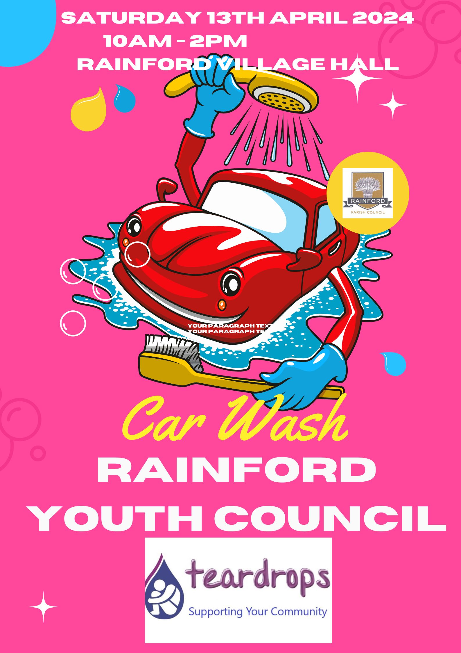Rainford Youth Council Car Wash 13.04.2024 10am – 2pm